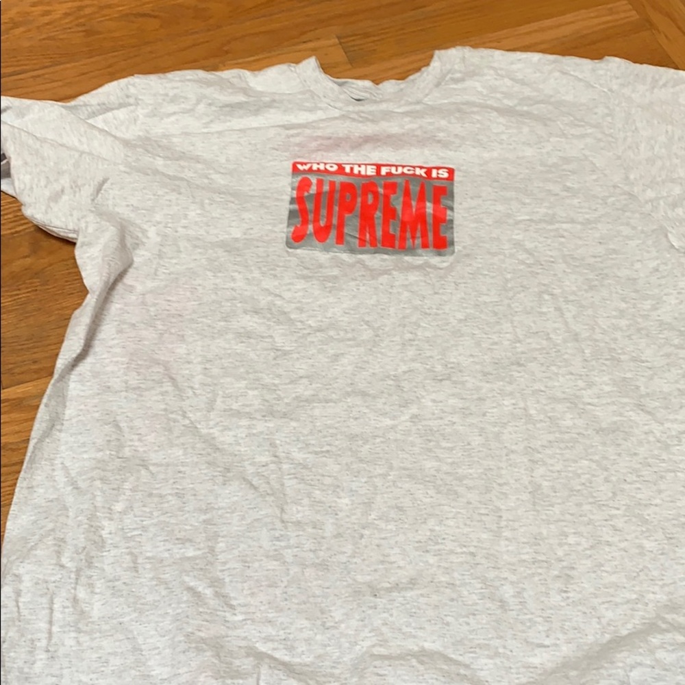 Who the fuck is supreme light grey tee